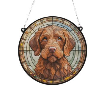 Vizsla Wirehaired Stained Glass Effect Suncatcher, 2 of 6