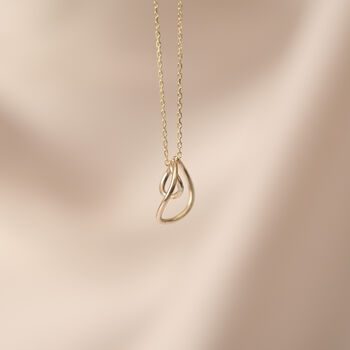 9ct Solid Gold Duo Flow Pendant Necklace, 4 of 5