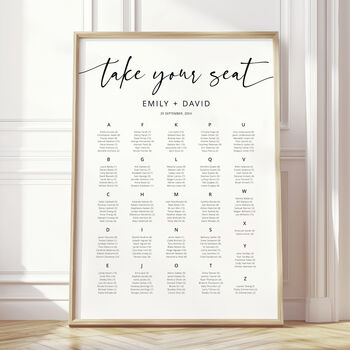 Contemporary Script Wedding Seating Chart, 2 of 4
