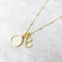 Gold Plated White Topaz Initial April Birthstone Chain, thumbnail 1 of 7