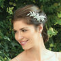 Nieva Silver Plated Willow Leaf Bridal Hair Clip, thumbnail 5 of 7