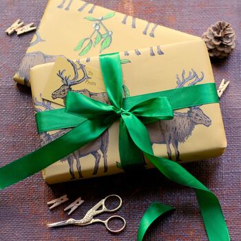 Woodland Reindeer Christmas Wrapping Paper, 2 of 6