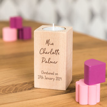 Personalised Christening Gift Candle Holder, 5 of 7