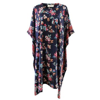 'Cleo' Navy Folk Floral Kaftan, 10 of 10