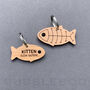 Wooden Fish Cat ID Tag Personalised, thumbnail 2 of 12