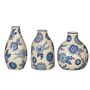 Set Of Three Blue Floral Pattern Vases, thumbnail 3 of 3