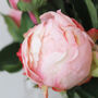Artificial Pink Peony Arrangement In Globe Vase, thumbnail 2 of 5