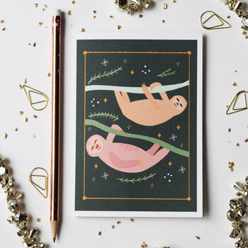 Jungle Sloth Christmas Card, 2 of 4