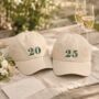 Personalised Anniversary Spilt Year Matching Caps For Couple, thumbnail 1 of 10