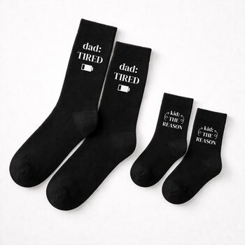 Dad Tired Kid The Reason Socks Gift Set, 2 of 7