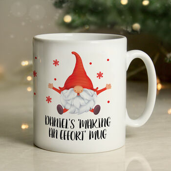 Personalised Gonk Red Christmas Mug Gift, 5 of 5