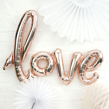 Rose Gold Script Love Balloon Party Decoration, 2 of 4