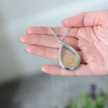 70th/ 80th Birthday Farthing Locket Necklace, 3 of 12