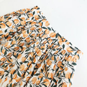 Peach Print Cotton Midi Skirt, 3 of 5