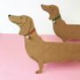 Free Standing Dachshund Greeting Card With Tiny Bell, thumbnail 4 of 5