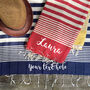 Personalised Wedding Gift, Beach Towel, Leather Strap, thumbnail 2 of 11