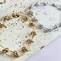 Knotted Link Chain Bracelet In Gold Or Silver Tone, thumbnail 3 of 8