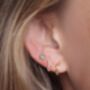 18 K Gold Plated Wave Huggie Hoop Earrings, thumbnail 2 of 10