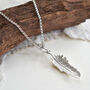 Sterling Silver Small Feather Drop Jewellery Set, thumbnail 4 of 5