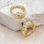 18ct Gold Plated Or Silver Crystal Huggie Hoops, thumbnail 1 of 7