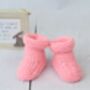 Pink Knitted Baby Boots, thumbnail 2 of 5