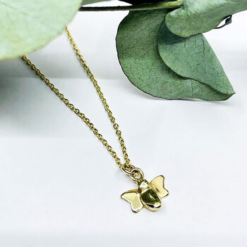 9ct Dainty Gold Bee Necklace, 4 of 9