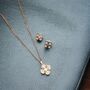 White Enamel Clover Necklace And Earring Set, thumbnail 7 of 7