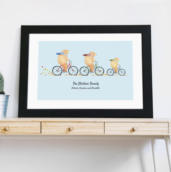 Personalised Bears On Bikes Family Print, 3 of 6