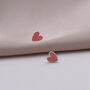 Sterling Silver Little Enamel Heart Earrings, thumbnail 4 of 5
