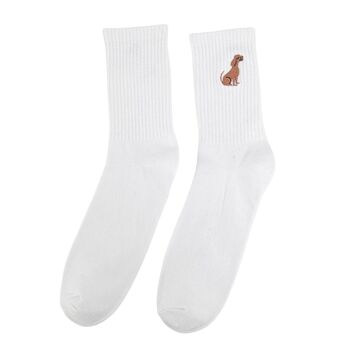 Embroidered Dogs Men's Cotton Crew Socks Three Pack, 5 of 5