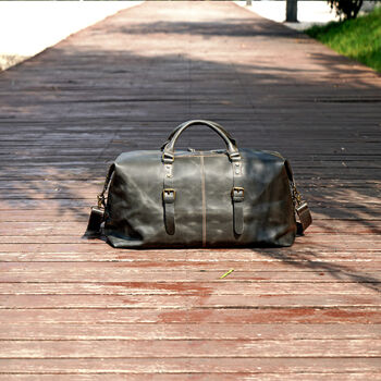 Zip Detail Genuine Leather Holdall, 7 of 12