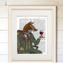 Fox Wine Drinker Portrait, Framed Or Unframed, thumbnail 4 of 8