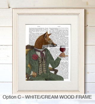 Fox Wine Drinker Portrait, Framed Or Unframed, 4 of 8