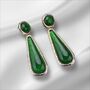 Geometric Resin Emerald Green Dangle Statement Earrings, thumbnail 1 of 4