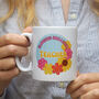 Personalised 'Crochet Flowers' Teacher Mug, thumbnail 3 of 4