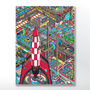 Futuristic Space Rocket Print, thumbnail 2 of 9