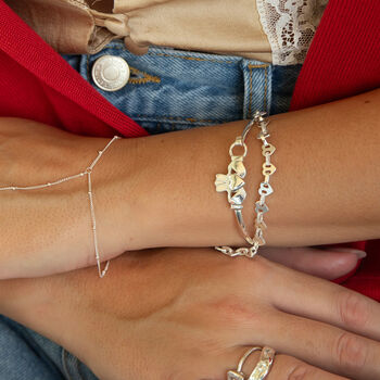Sterling Silver Claddagh Bangle Bracelet, 4 of 4
