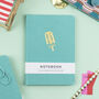 Watermelon Lolly Hardback Notebook In Mint Green Fabric, thumbnail 1 of 8