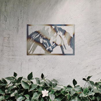 Metal Horse Pair Wall Art For Equestrian Decor And Gift, 9 of 10