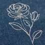 Embroidered Birth Month Flower Denim Bag, thumbnail 5 of 8