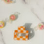 Orange Checkerboard Rectangle Claw Hair Clip, thumbnail 7 of 7