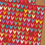 Red Hearts Wrapping Paper Two Sheets, thumbnail 1 of 5
