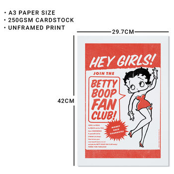 Betty Boop Join The Fan Club Print, 2 of 3
