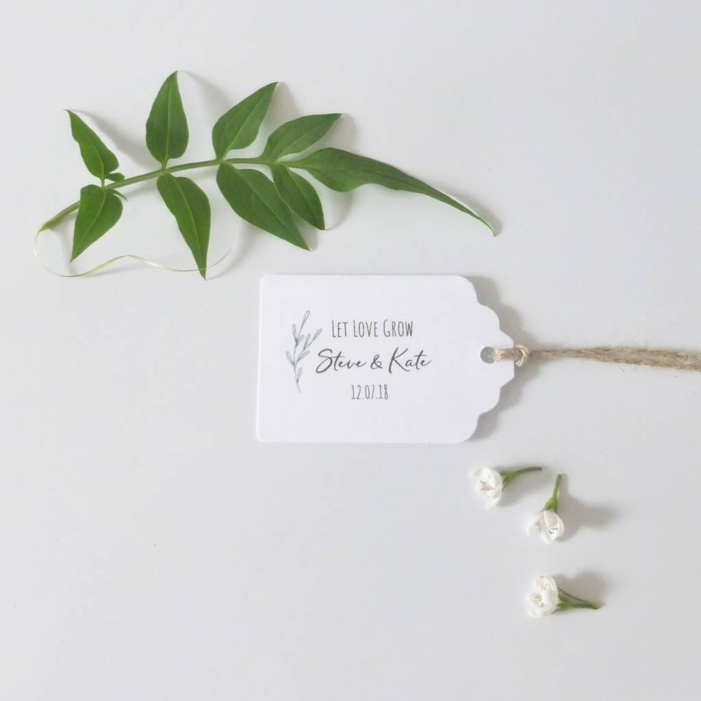 Wedding Favour Tags Let Love Grow By Edgeinspired Wedding Favour Tags Let Love Grow