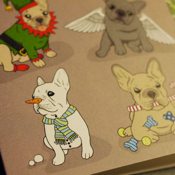 'A Frenchie Christmas' Greetings Card, 5 of 6