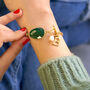 Malachite And Pearl Initial Bracelet, thumbnail 1 of 8