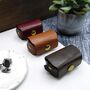 Handmade Men's Personalised Leather Cufflinks Pouch, thumbnail 2 of 6