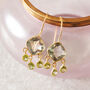 Amethyst And Peridot Gold And Silver Dangly Earrings, thumbnail 8 of 11
