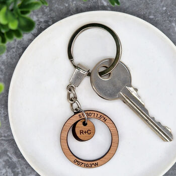 Personalised Coordinate And Initial Keyring, 5 of 5