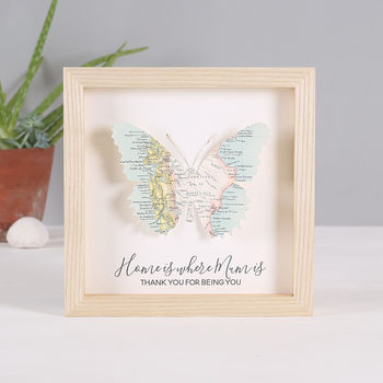 Home Is Where Mum Is Map Butterfly Print Gift, 5 of 8